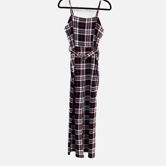 COPY - Almost Famous Red and Black Plaid Jumpsuit Romper - Picture 4 of 10